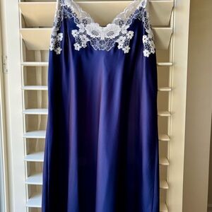 Soma Navy Chemise with White Lace